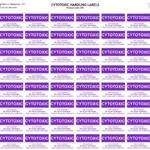 Cytotoxic Handling Label Sheet